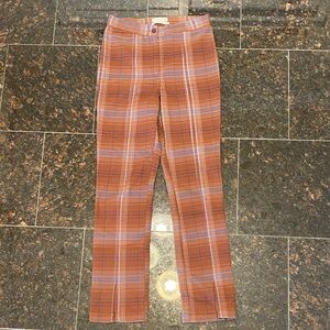 Urban Outfitters Plaid Chinos in Brown and Blue